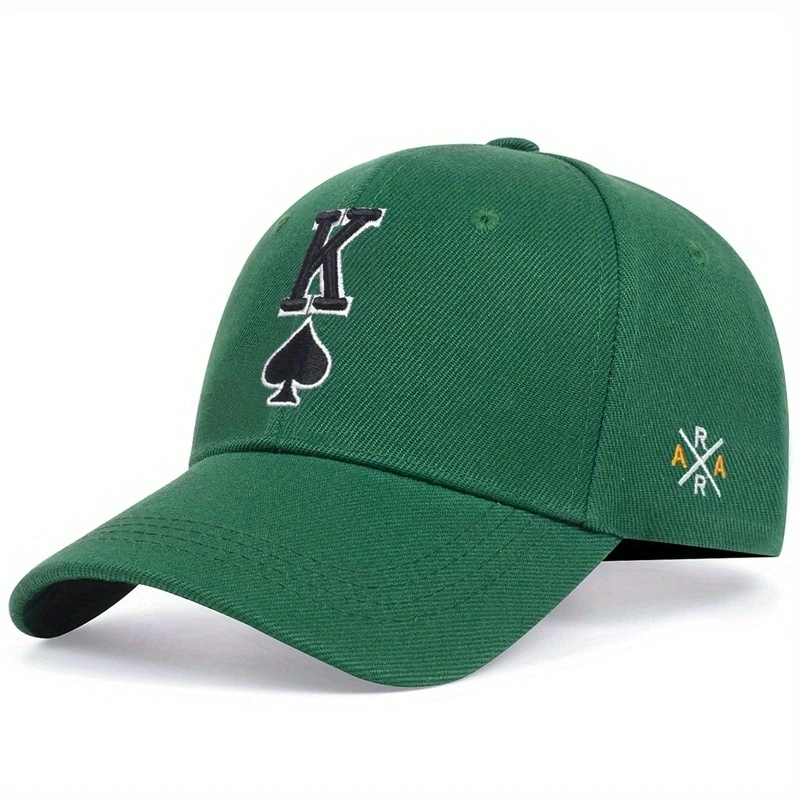 Unisex Poker K Buchstaben-Stickerei Baseballkappen Frühling und Herbst Outdoor Verstellbare Freizeithüte Sonnenschutzhut Sport Golfkappe – Detail 7