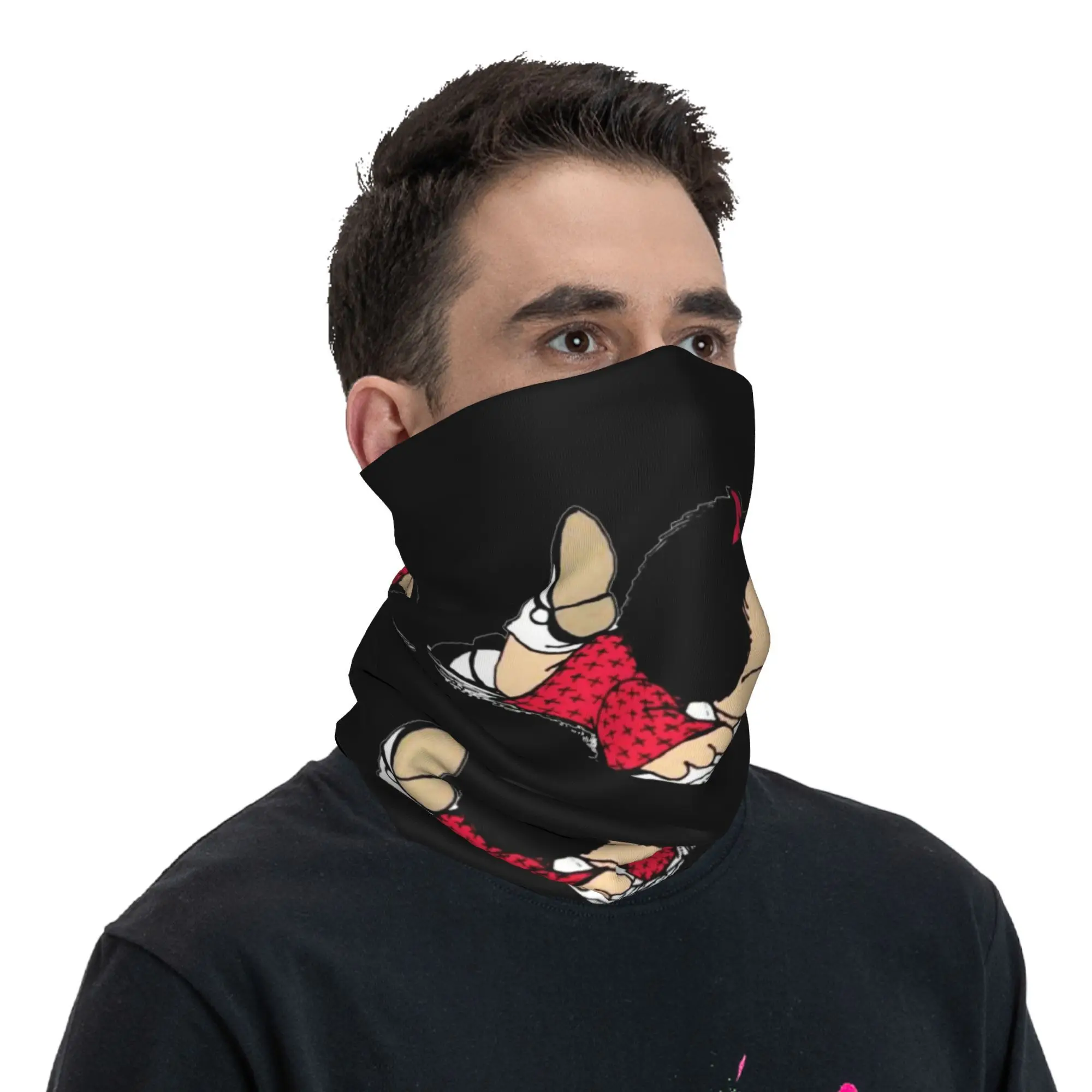 Cute Mafalda Bandana Winter Neck Warmer Windproof Wrap Face Scarf for Ski Argentine Cartoon Quino Comic Gaiter Headband