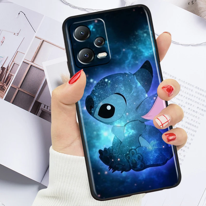 thumbnail image 1 of Funda de teléfono con dibujos animados de Stitch para Xiaomi Redmi Note 13, 12R, 12, 12S, Turbo, 11, 11T, 11S, 10, 10S Pro Plus 5G, color negro, 1 of 5