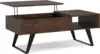 Lowry SOLID ACACIA WOOD and Metal 22 Inch Wide Square Modern Industrial End Side Table in Distressed Golden Wheat 1