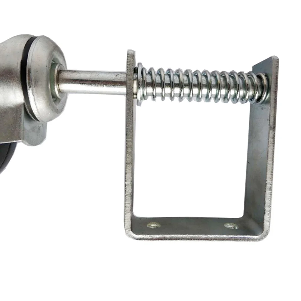 4 Inch Heavy Duty Rubber Mute Spring Loaded Gate Door Wheel Caster Spring Wheel Home Gate Door Roller Slider (Silver) 6