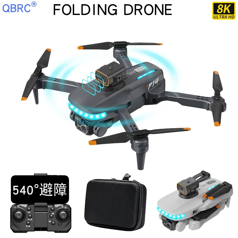 2024 P14 8K 프로 미니 RC 4K 드론 카메라 포함, HD 회피 저항 광학 흐름 포지셔닝 GPS 드론, 브러시 없는 장난감 선물, 신제품