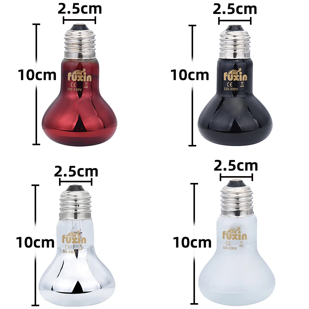 Pet Heating Lamp 1PC 4 Kinds Amphibian Snake Reptile Bulb Light 220-230V 25W 50W 60W 75W 100W