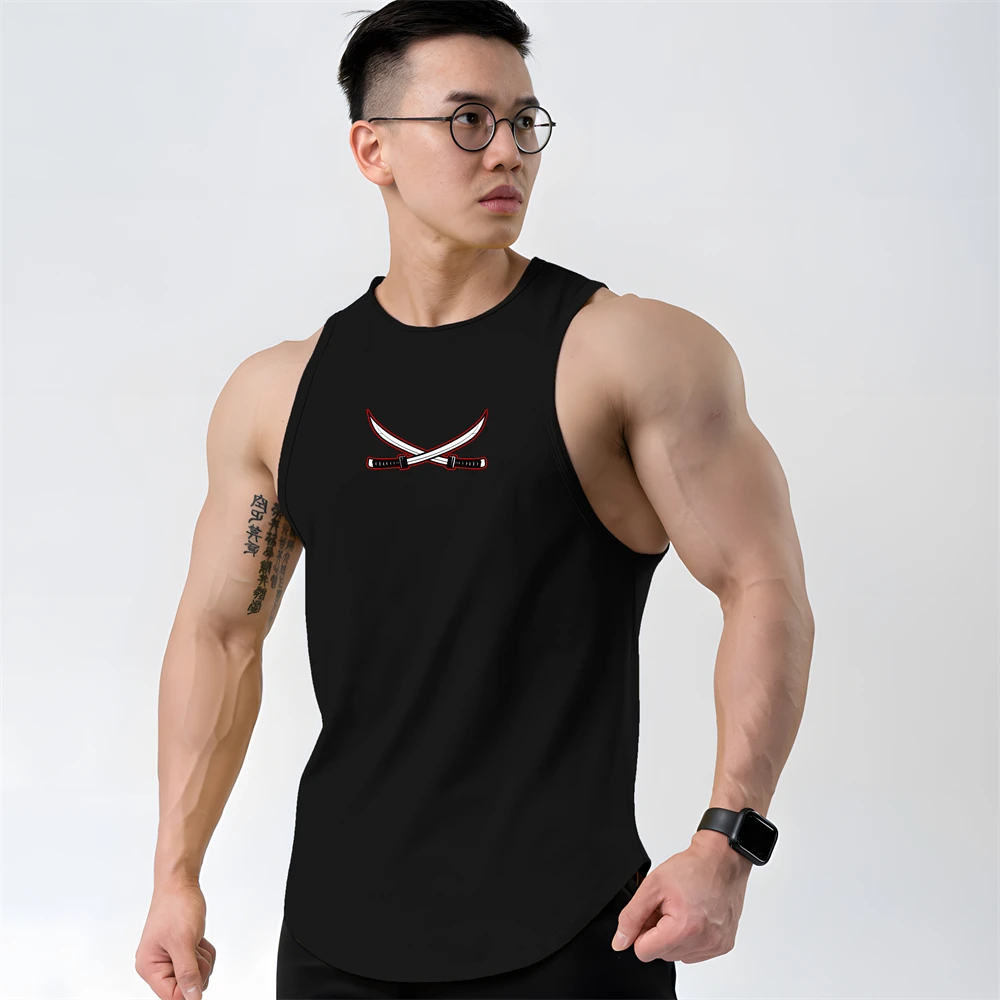 남성용 체육관 탱크 탑, 운동 피트니스 속건성 싱글렛, 농구 운동복 민소매 티셔츠 조끼, 남성 의류, 여름