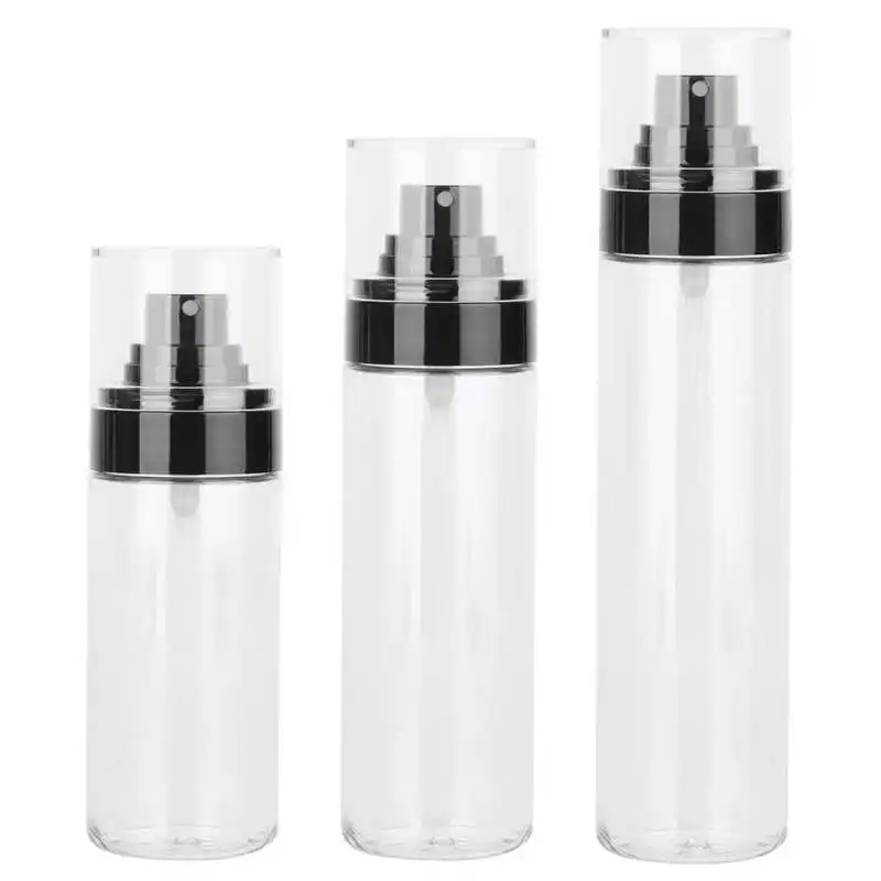 3Pcs/Set 80ml+100ml+120ml Transparent Empty Spray Bottles Refillable Container Empty Cosmetic Containers