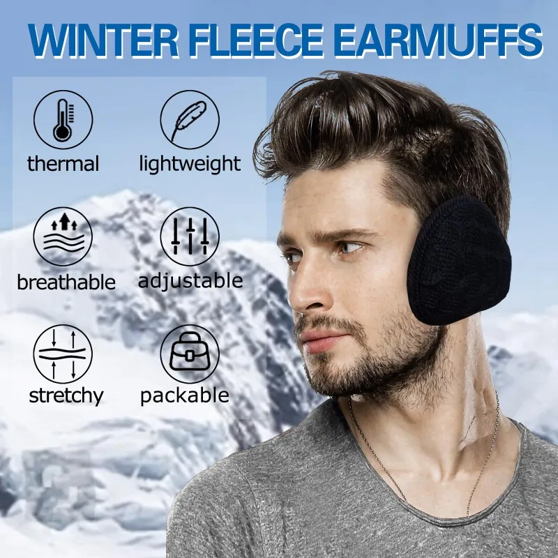 Cycling Windproof Warm Earmuffs Warm Knitted Earmuffs Breathable Soft and Comfortable Skin-friendly Plush Unisex
