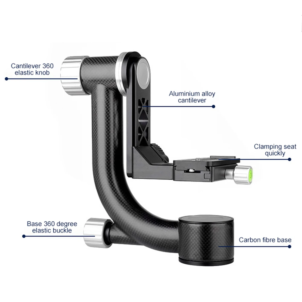 

Carbon Fiber Camera Mount Ball Head Split Design Camera Ball Head Aluminum Alloy Cantilever 360 Degree Tripod Ball Head