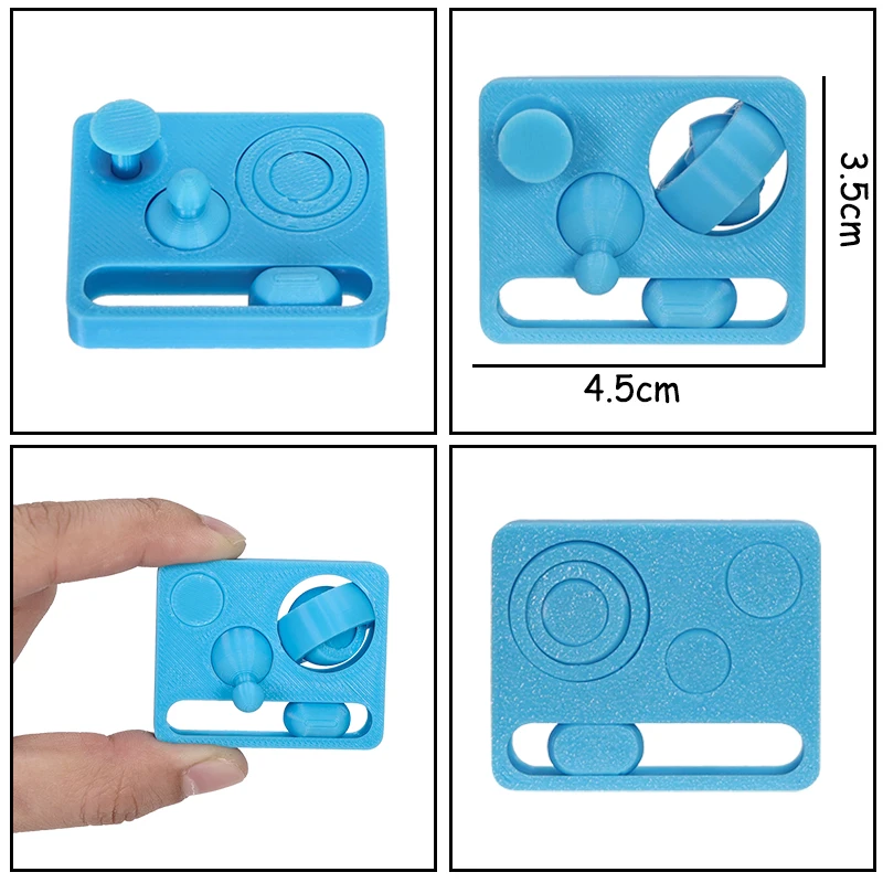 Fidget Toy 3D Printed 4in1 Finger Fidget Toy Slide, Rotate, Poke, Multi-function 3.5*4.5cm