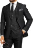 Men's Classic Formal Pinstripe Tuxedos Suits 3 Pieces Slim Fit Blazer Peak Lapel Two Button Groomsmen Wedding Dress  Business