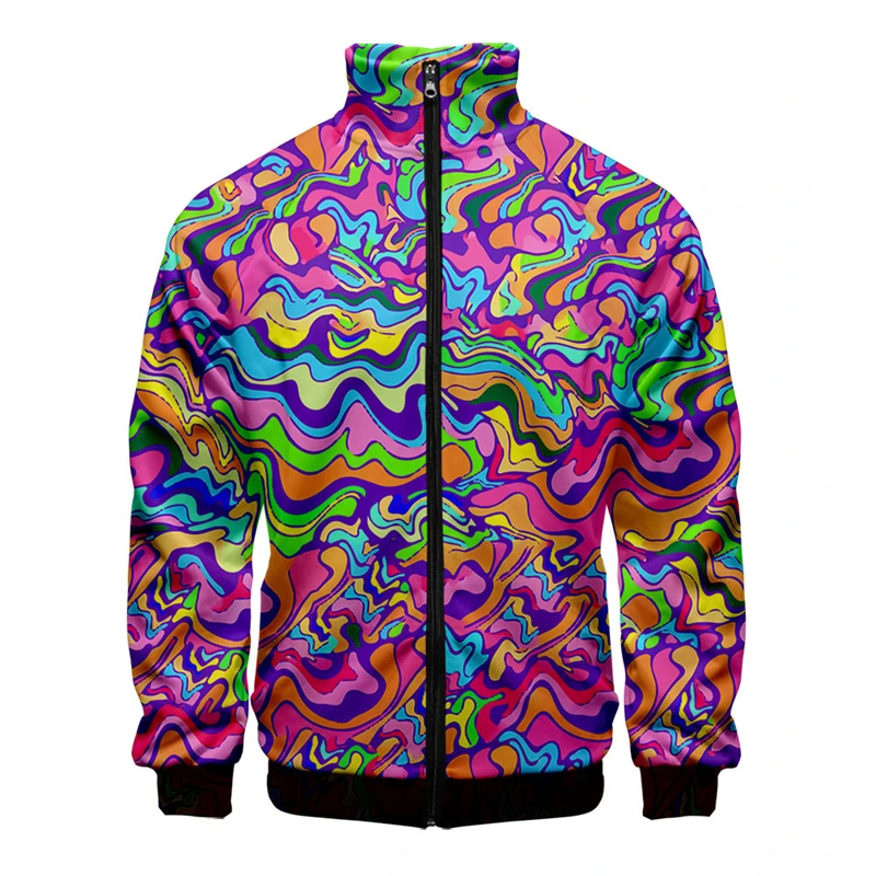 thumbnail image 1 of Chaqueta informal con cremallera para hombre y mujer, ropa de primavera y otoño, con estampado lavado, camisetas de manga larga, chaquetas cómodas hawaianas, abrigos para hombre, 1 of 5