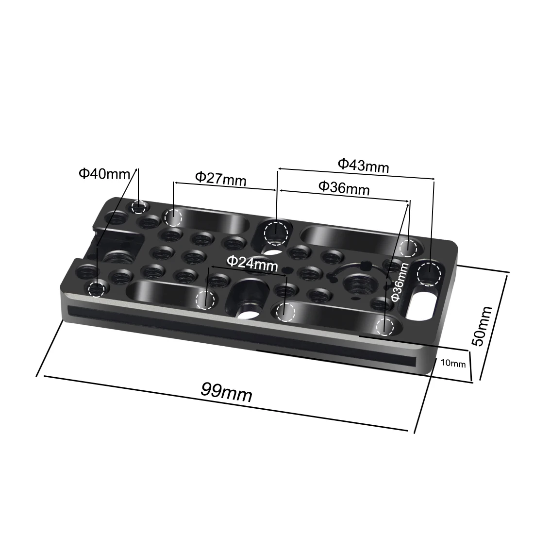 Multi-Zweck Schalt Platte Käse Brett Leicht Platte 1/4 3/8 ARRI Kalten Schuh für Railblock Schwalbenschwanz Stangen DSLR Kamera käfig Rig – Detail 8