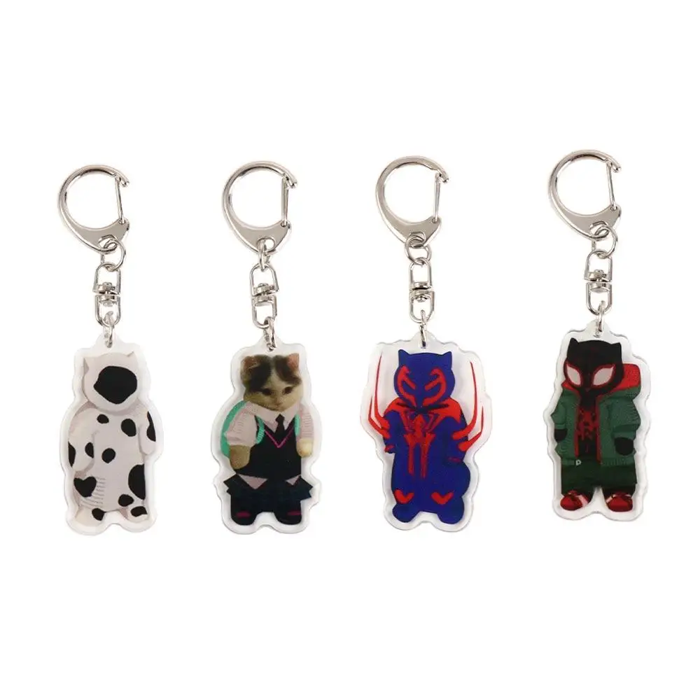 Superhero Cat Superhero Portachiavi Anime Memes Cat Spider Cat Portachiavi Warrior Indistruttibile Memes Cat Pendant Student Gift