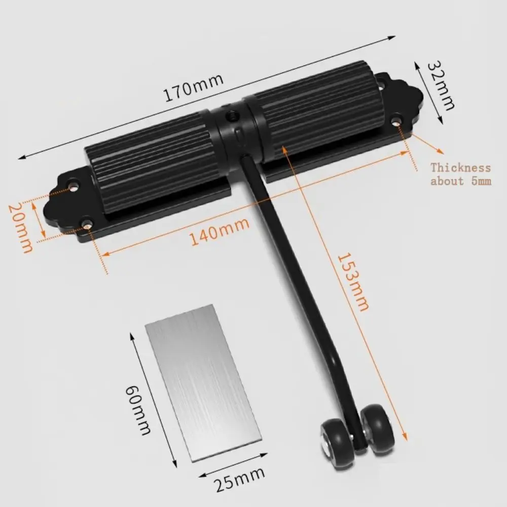 Durable Spring Automatic Door Closer Invisible Adjustable Door Closing Device Aluminium Alloy Mute Stopper Study