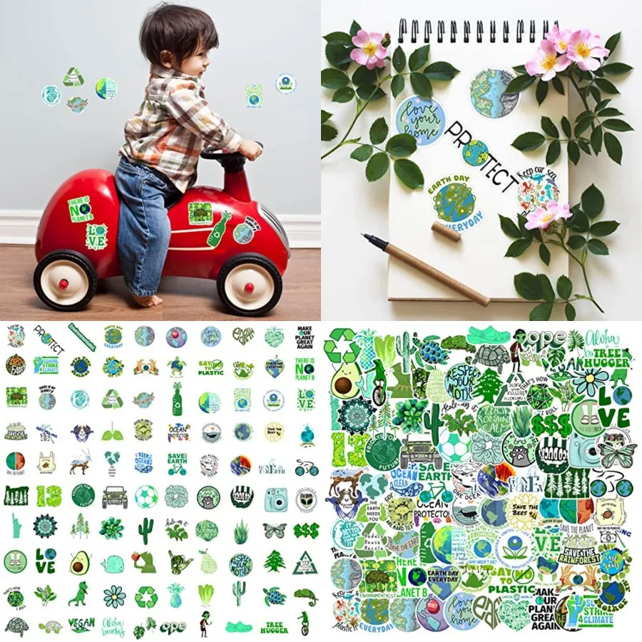 Environmental Protection Stickers 100PCS Earth Day Stickers for Water ...