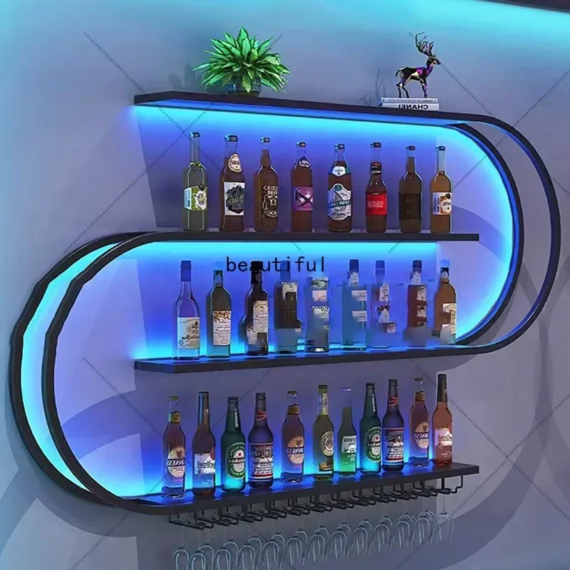 Modern Commercial Wine Cabinets Industrial Wall Mounted Display Small Wine Racks Storage Sets Adega Barzinho Home Decoration