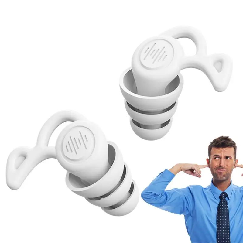 

3 Layer Soft Silicone Ear Plugs Tapered Reusable Sleep Noise Reduction Earplugs Sound Insulation Ear Protector