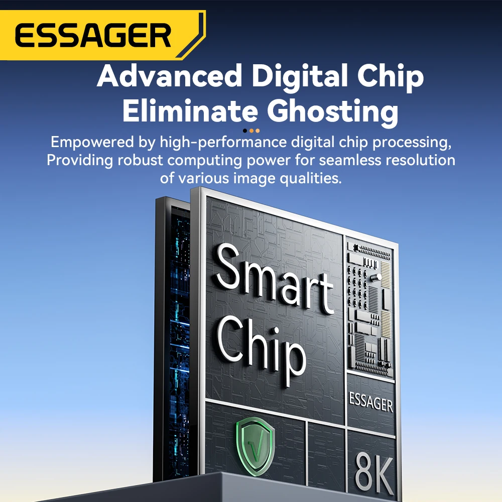 USB Type-C Adapter Essager to HDMI DP VGA Mini DP 4K@120Hz 8K@60Hz HD Video Transmission Converter for MacBook TV Box PC Laptop