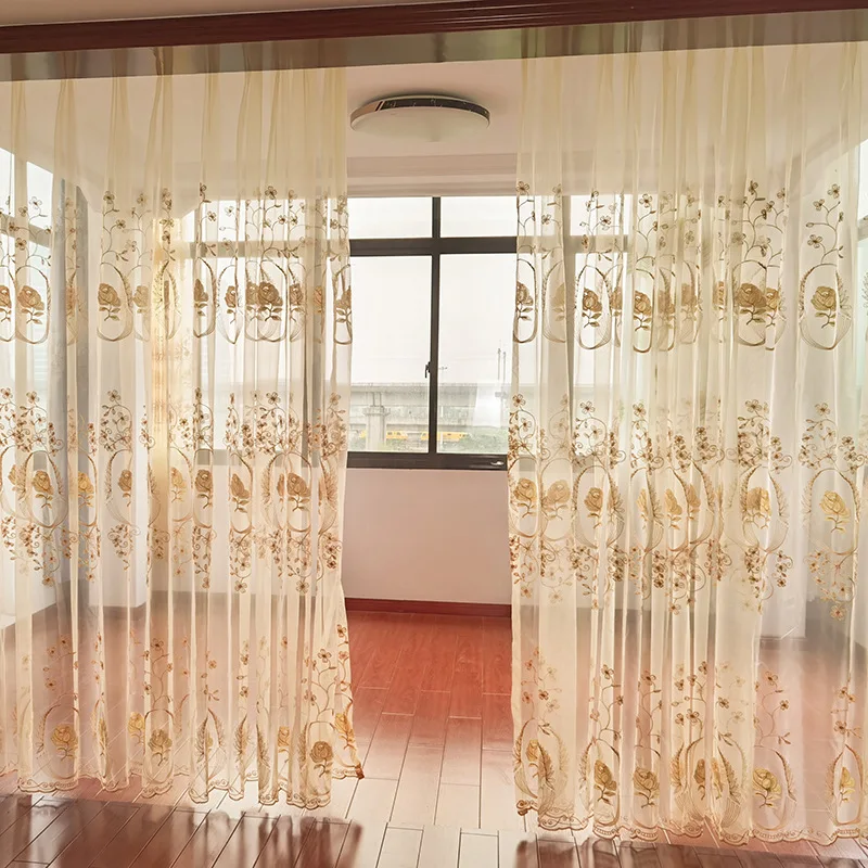 

Window Curtain Chiffon Tulle Sheer Voile Drapes Balcony Transparent for Living Room Bedroom 100WX160H(CM)White Deer