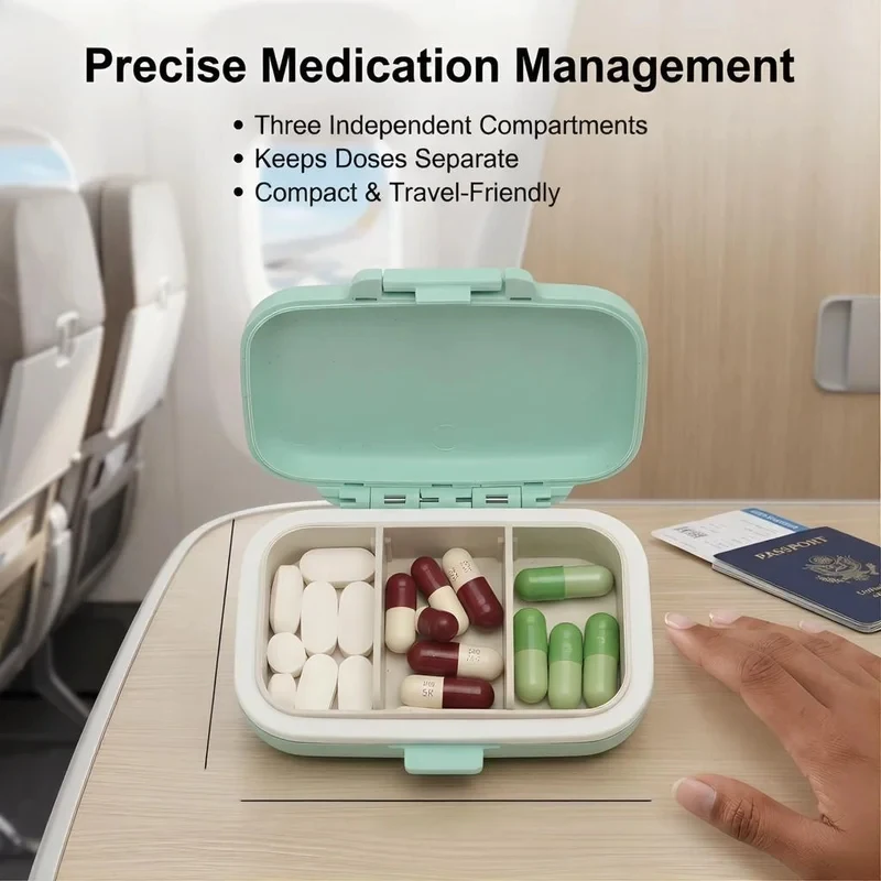 Portable and Lightweight Pill Organizer for Home and Travel - Compact and Practical Pill Case