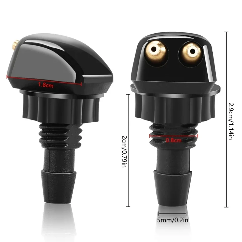 Universal Windshield Washer Nozzle Kit - Replacement Jets for Most Car Models, Easy to Install