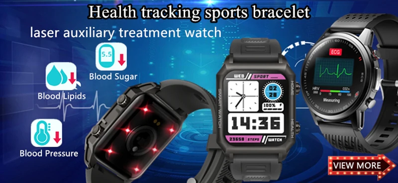 Smartwatches 650nm Laser Treatment Real ECG PPG Blood Pressure Heart Rate Healthy Tracking Work with Xiaomi Android iPhone F800