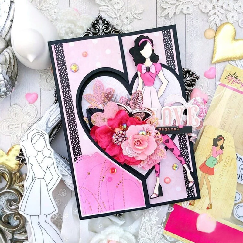 Slim Lady Girl Clothes Dress Shoes Clear Stamps Series Lovely Fashion Dolls Hats Stamps Stencil DIY Scrapbooking Stencil