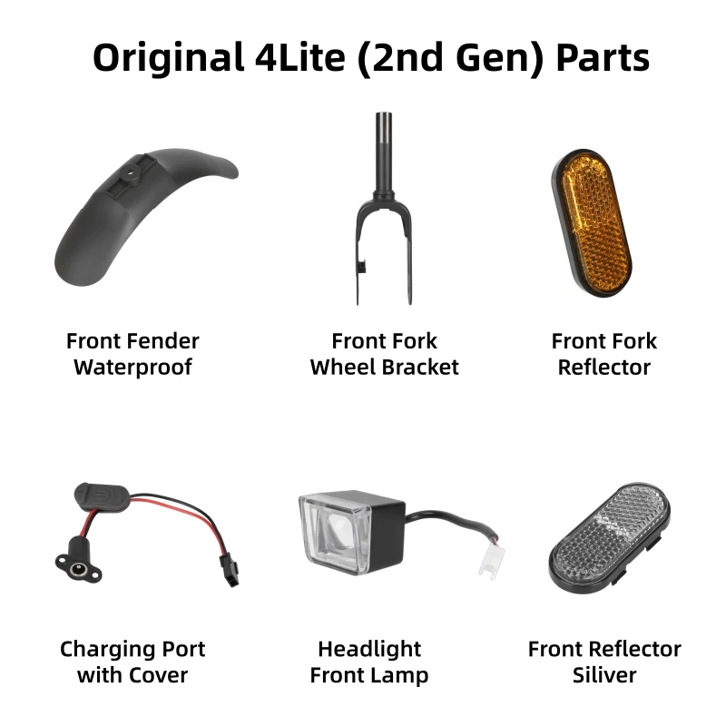 Enhanced Scooter Accessories Kit with Controller, Fender, Light, Dashboard, and Reflector