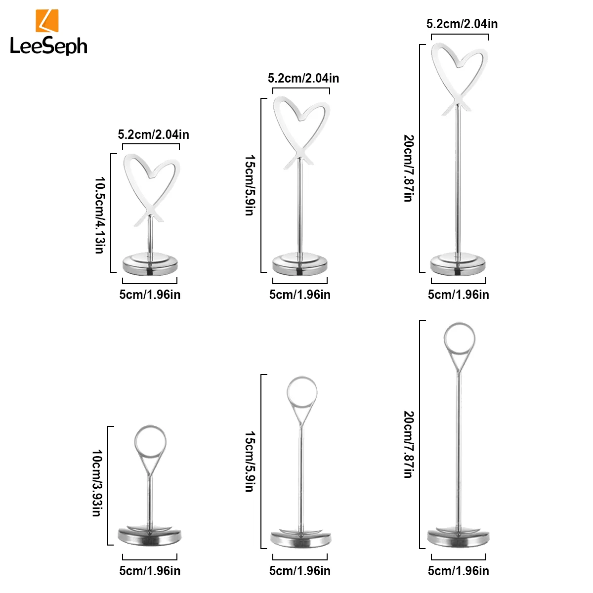 Table Number Holder 4/6/8 In Stainless Steel Picture Clips Stand for Food Signs Memos Place Cards Holder Wedding Party