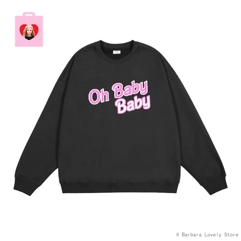 

Barbie Hoodies Autumn Vintage Retro Long Sleeved Loose Hoodies Women Clothing Casual Sweatshirt Y2k Lovers Wear Girlfriend Gifts