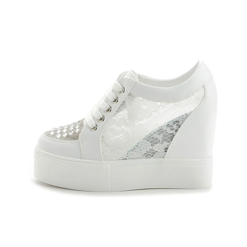 2022 Fashion Sneakers Women Platform Shoes Rhinestone Height Increasing Shoes Brand Sneakers Sweet Students Shoes YX2501 