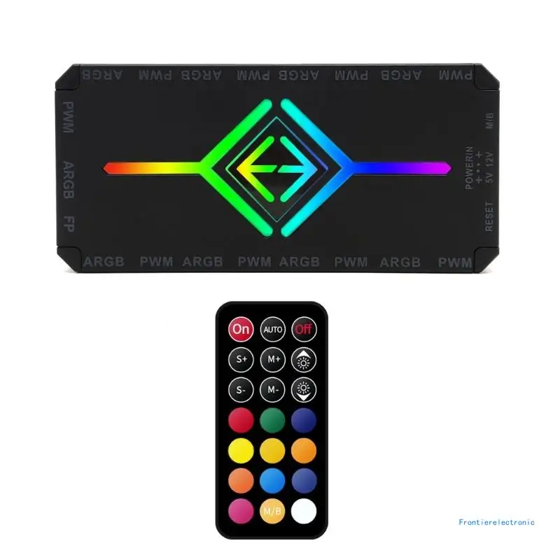 

ARGB Remote Control 8 Way Splitter 4Pin PWM Cooling Fan Hub for Computer PC Case Chassis Radiator Power Supply DropShipping