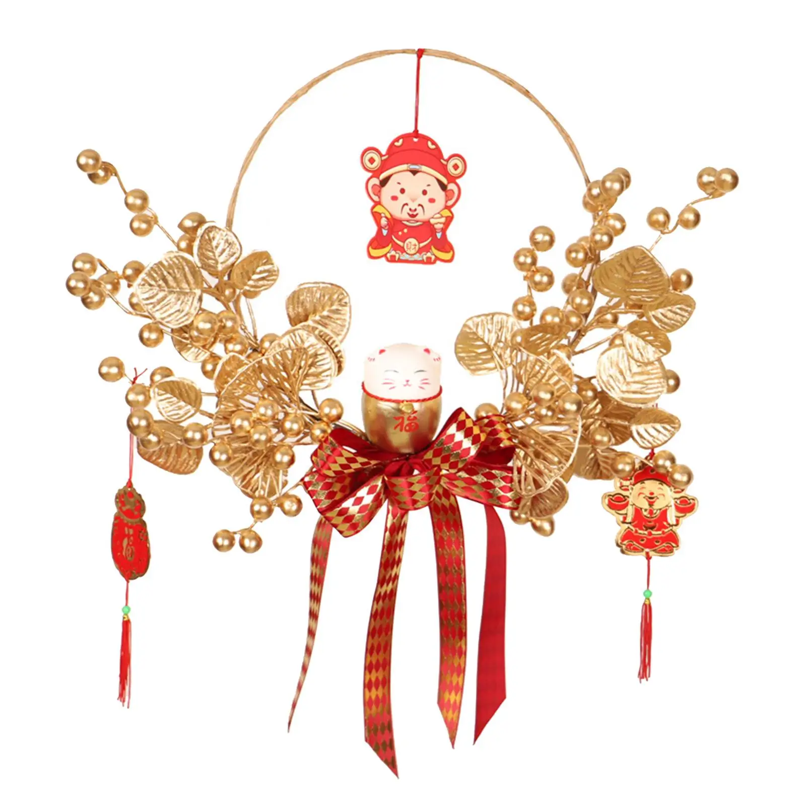 Traditional Chinese New Year Decoration Round Wreath for Decor