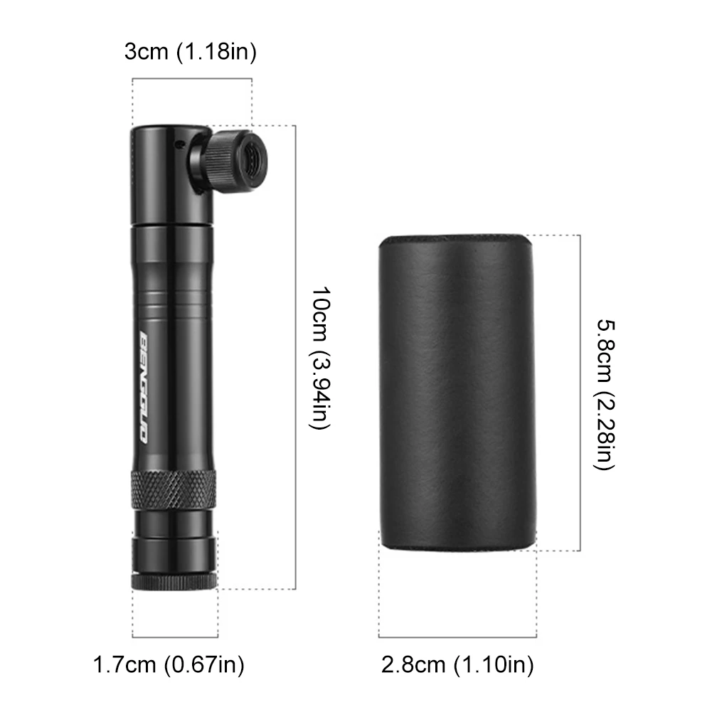 튜브리스 타이어 수리 키트가있는 CO2 자전거 펌프 Schrader & Presta 밸브 휴대용 타이어 팽창기 알루미늄 합금 자전거 액세서리
