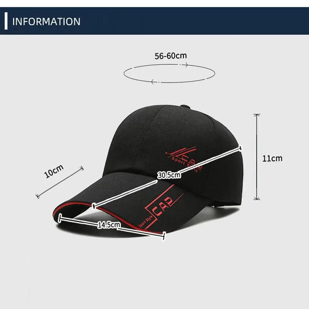 Long Brimmed Baseball Cap Fashion Versatile Solid Color Dad Hat Adjustable Sun Hat Leisure Outdoor 5