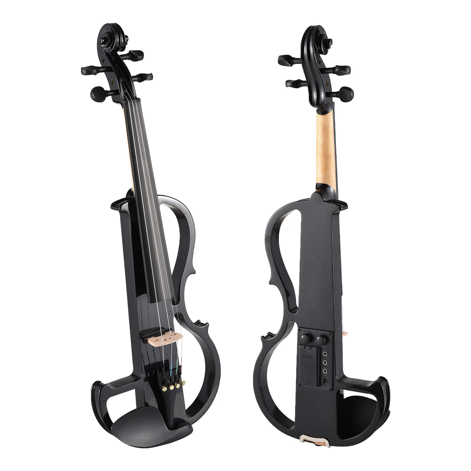 4/4 Violin Full Size Set Professional Silent Electric Violin for Beginner Student School Learners Electric with Hard Case