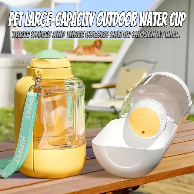 New dog ton ton large capacity pet out drinking pot cat water dispenser portable water cup water and food integrated bowl 2