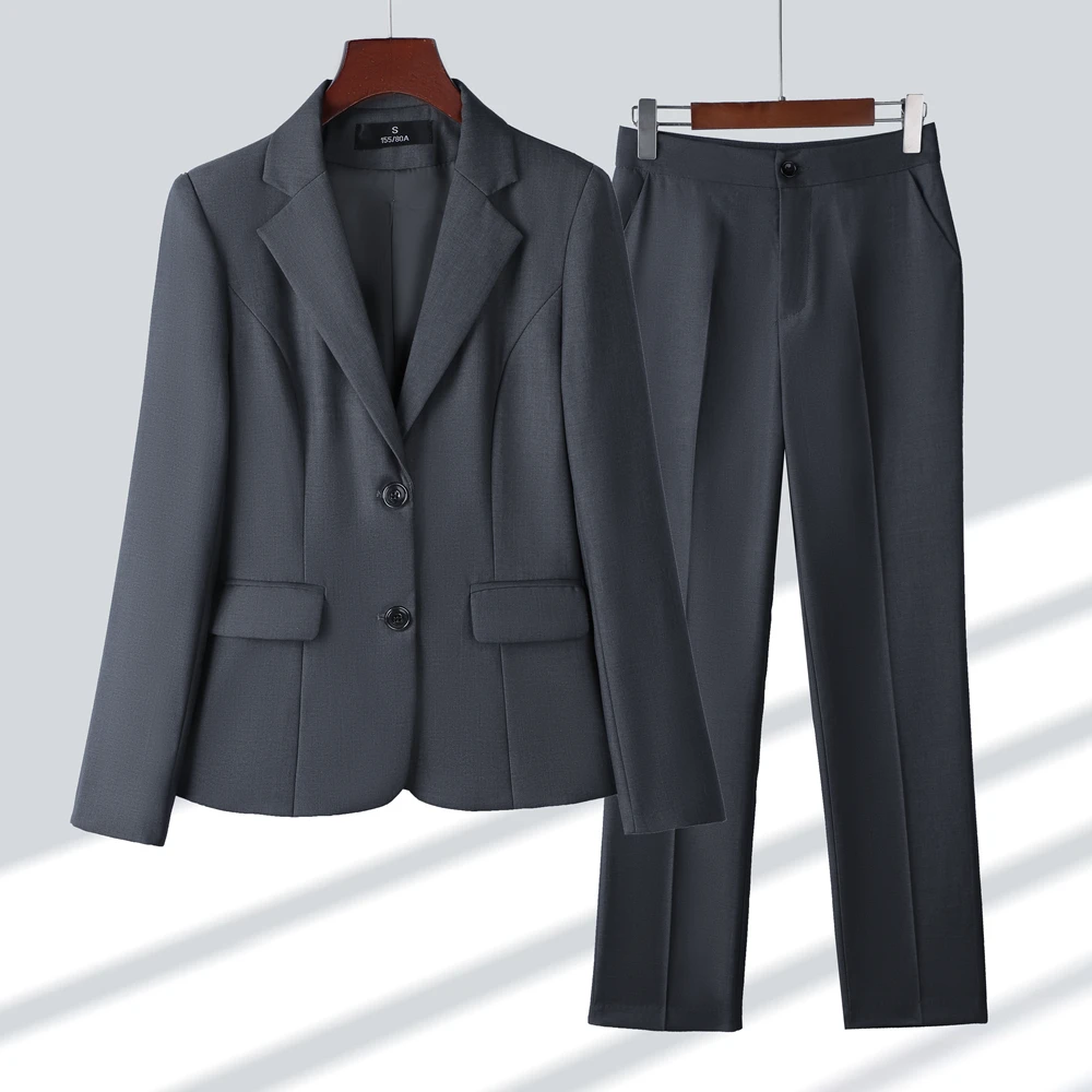2022  Autumn Winter Formal Ladies  Blazer Women Business Suits with Sets Work Wear Office Uniform 4XL Size Pants Jacket