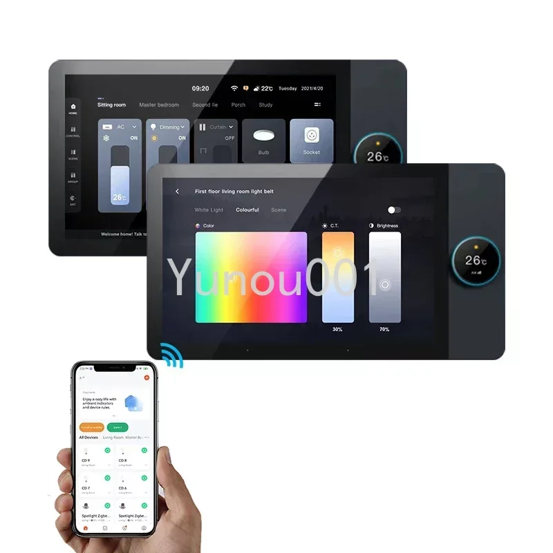 

Multi Functional Smart Home Control Touch Screen Embedded Central Control Switch Panel with Zigbee Hub Gateway Tuya 8-inch