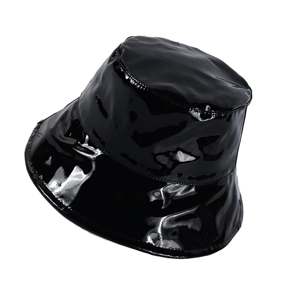 Patent Leather Bucket Hat Patent Leather Rain Cap Leather Fishing