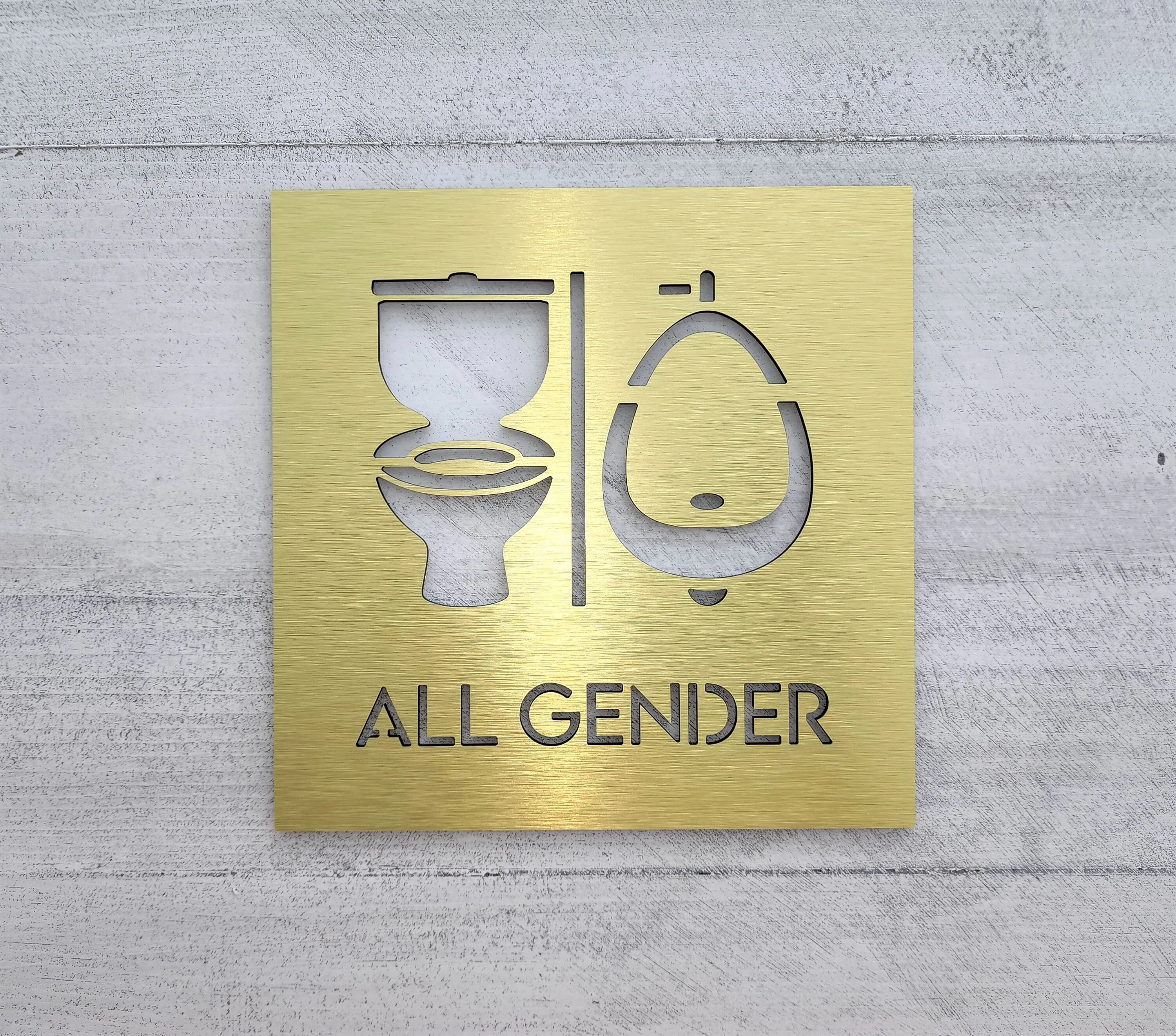 

Персонализированный знак для ванной комнаты из алюминиевого сплава, писсуар, символ, матовый серебристый 3D туалет, доска для мытья комнаты, дверь, настенная наклейка, искусство, домашний декор.