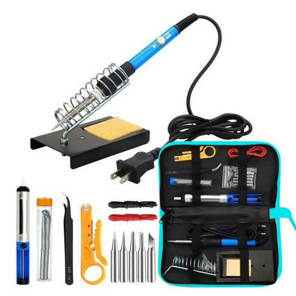 

220V Electrician Adjustable Soldering Irons Welding Equipment Toolbox Soldering Iron Kit Solder Tool