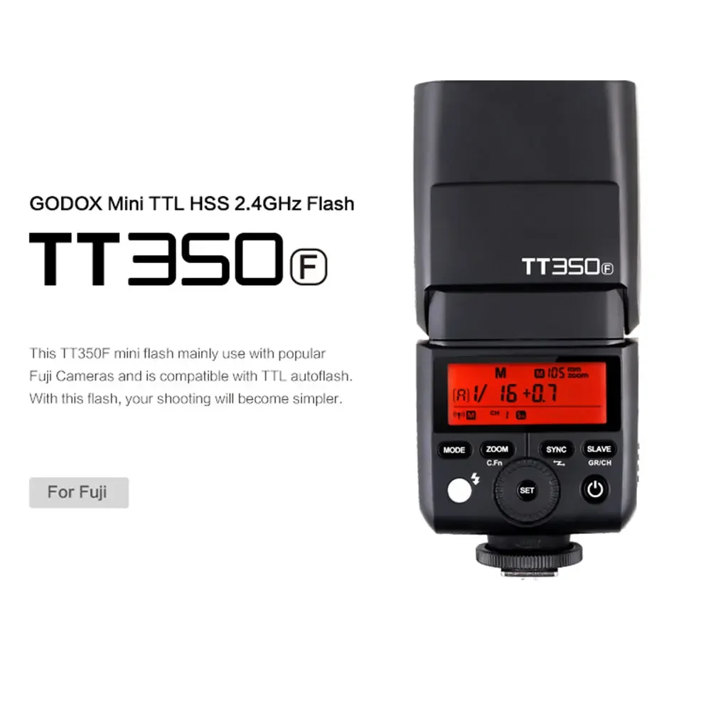 Godox TT350 TTL Camera Flash 1/8000s High-speed 2.4G Wireless X System Flash Speedlite For Canon Nikon Sony Fuji Camera Flash
