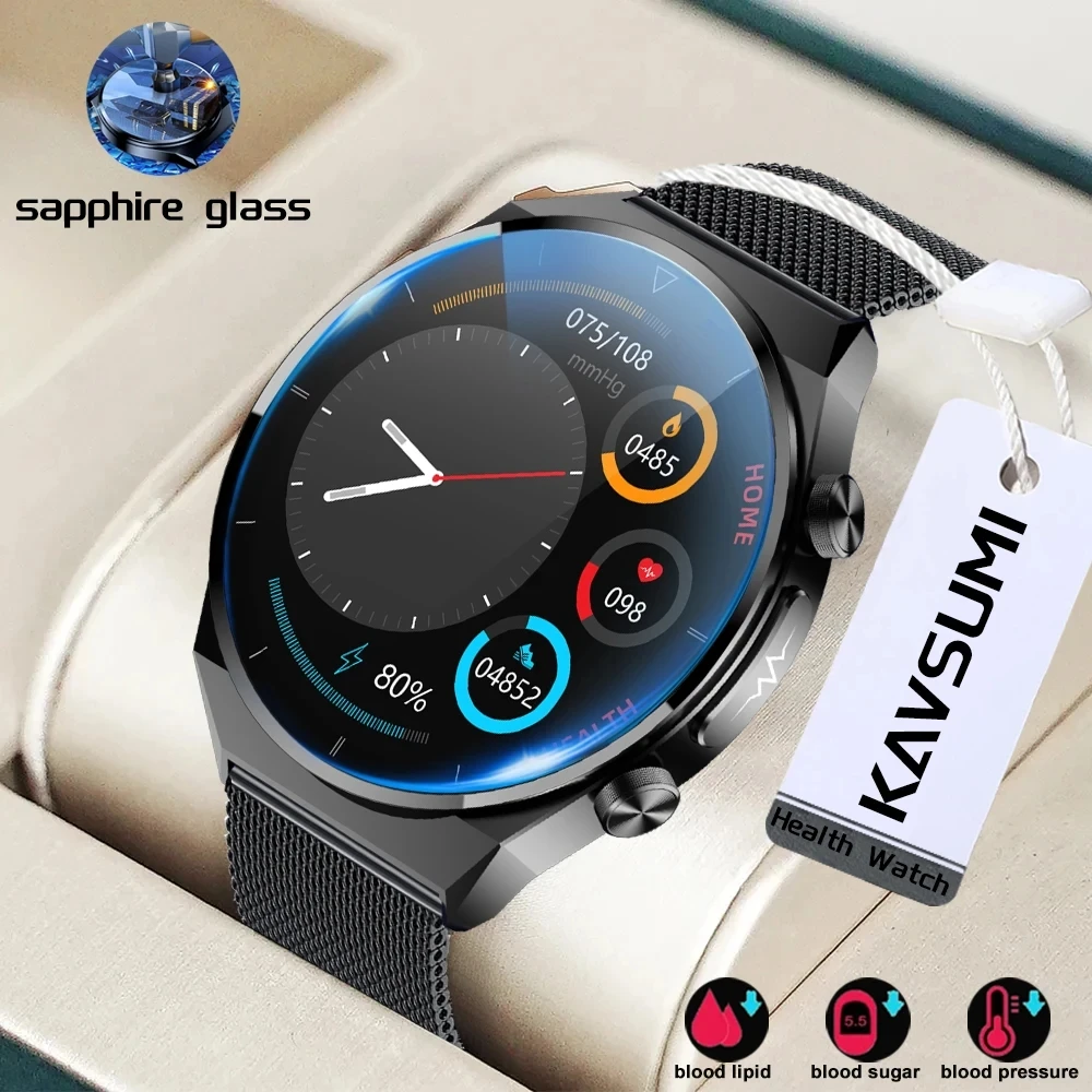 

2023 New Cardiac Blood Glucose Smart Watch Men ECG+PPG HRV Monitoring Blood Pressure Body Temperature SmartWatches Fitness Track