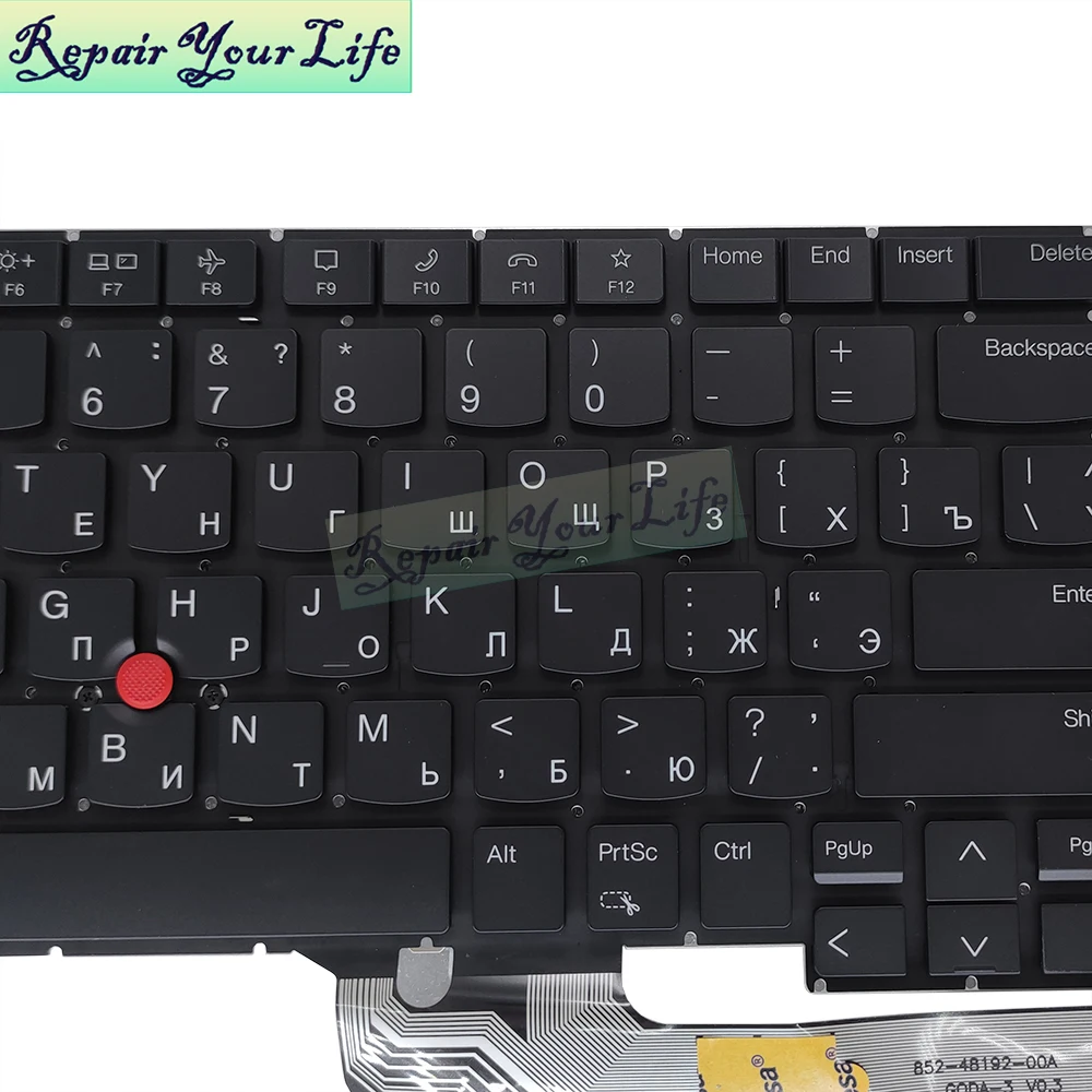 Teclado Retroiluminado dos Eua e da Rússia para Lenovo Thinkpad T14s Gen tipo 21br 21cq 21cr Ru-en Eng Sn21d68484 21bs 21cq 21cr - Imagem 4