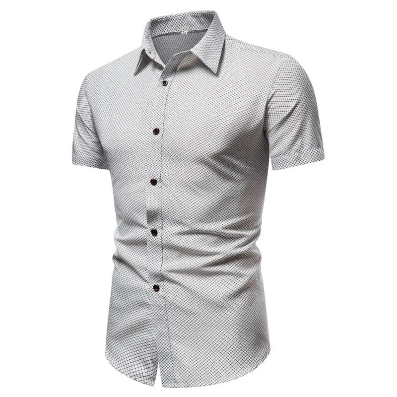 

2023 new short sleeve shirt men's Euro size five-sleeve square collar trendy shirt