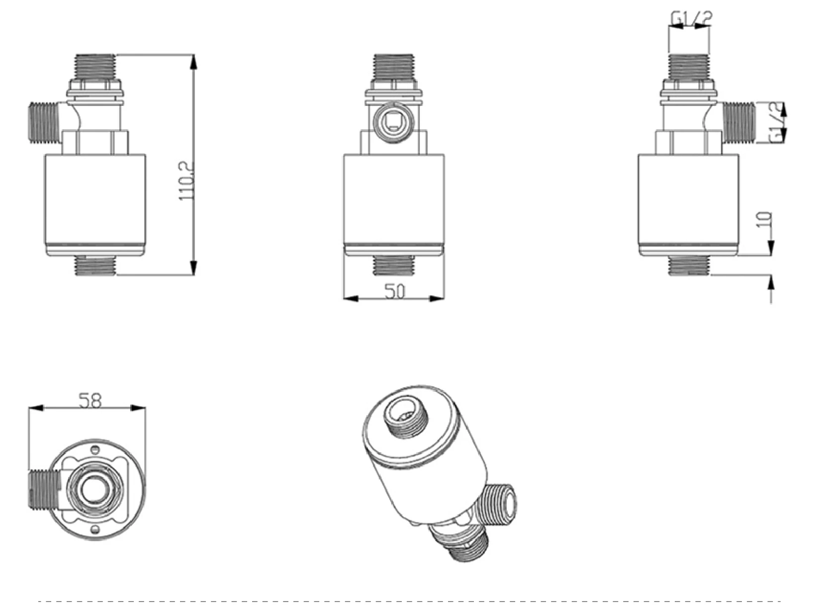 FQF 1/2" Automatic Water Level Control Valve for Water Tank Tower No Float Senso