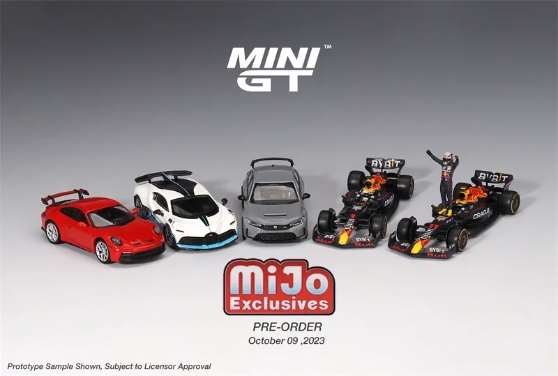 

(Предзаказ) MINI GT Mijo Exclusives 1:64 RB18 #1 Max #11 Sergio Civic 911 GT3 Bugatti Divo модель автомобиля