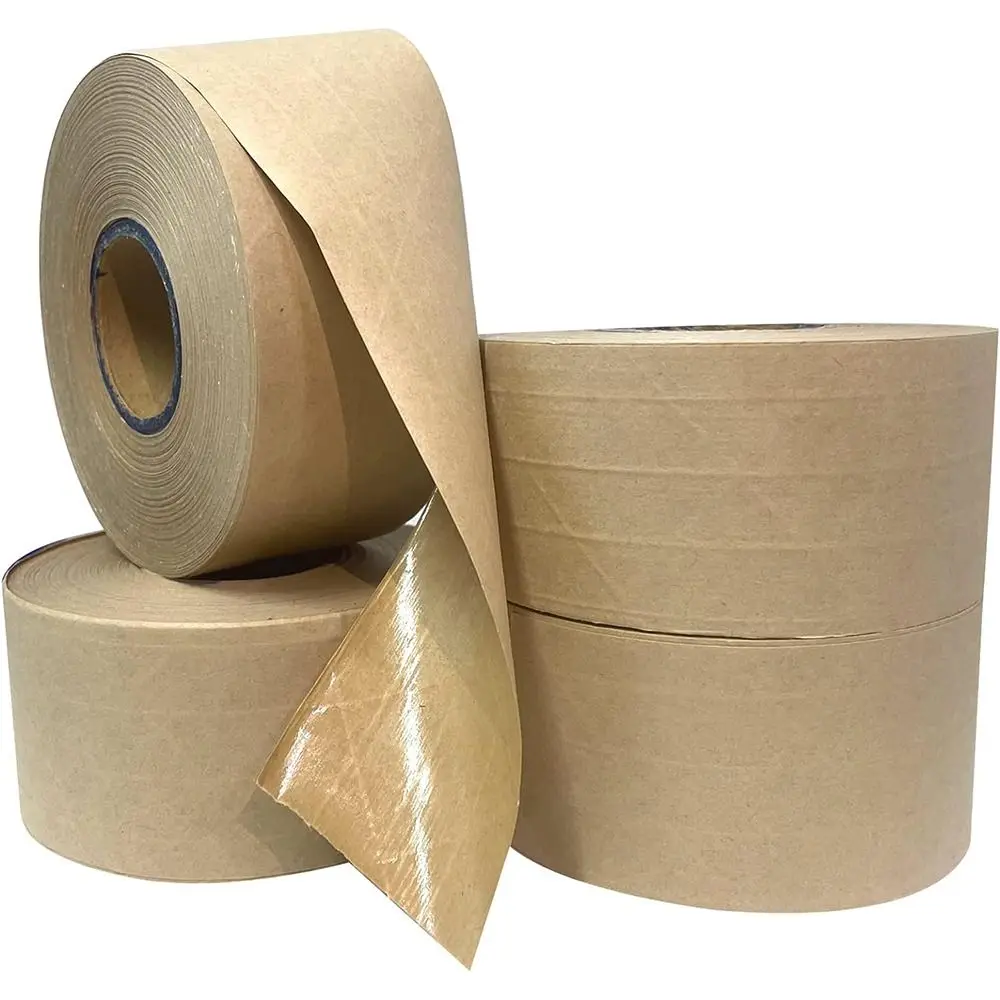 

30M/Roll Car Painting Shelter Reinforced Kraft Paper Tape Waterproof Self Adhesive Carton Sealing Tape Eco-Friendly Photo Frame