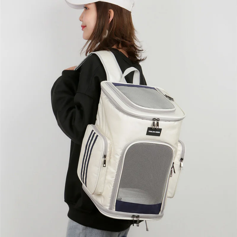 

Pet Carrying Backpack Outdoor Use Oxford Cloth Mesh Cat Carrier Bags Breathable for Dogs Carrier Bags Puppy Cat Backpack Space