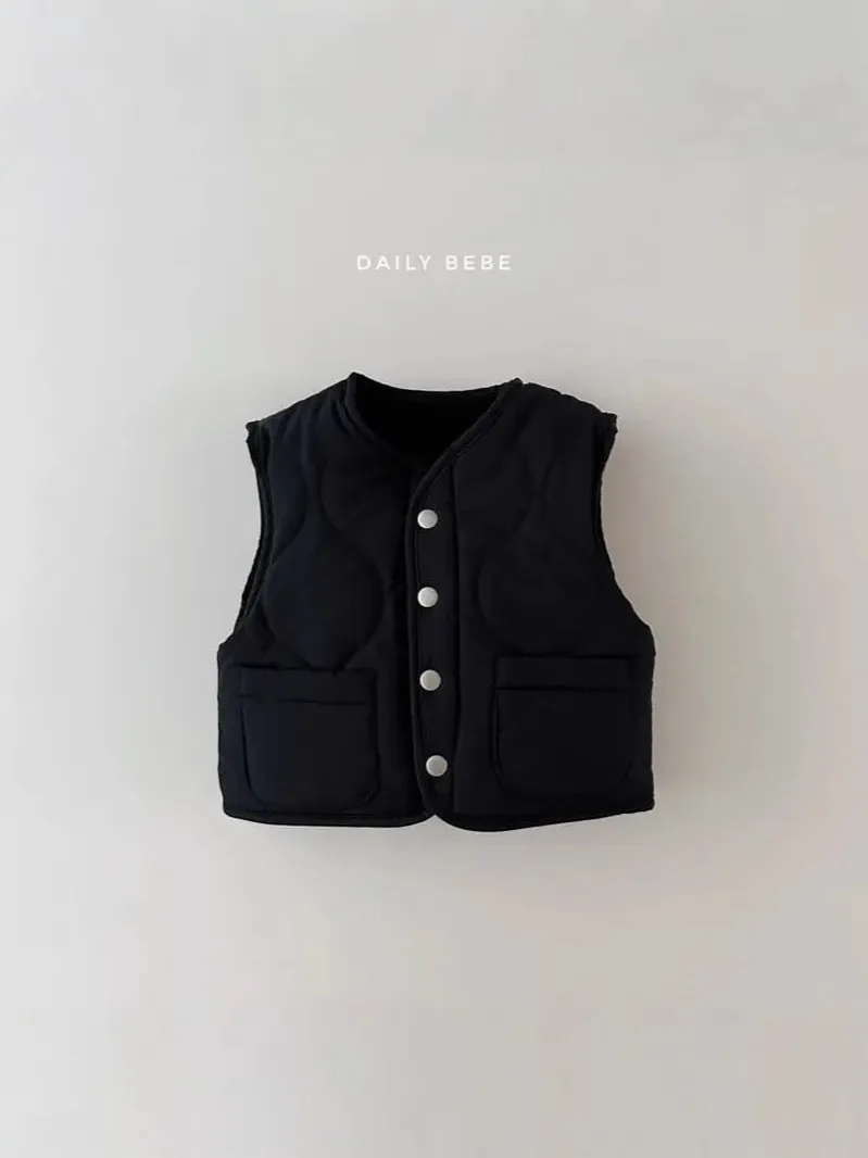 Outwear Clothes Autumn Winter Boys and Girls Color Coat Sleeveless Print Jacket Hooded Vest Cartoon Solid Kids Warm Vest